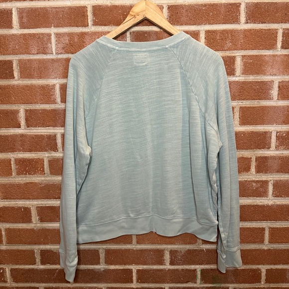 J.Crew Vintage Fleece Sweatshirt Women's Size Large Pullover Blue Green - Picture 8 of 12